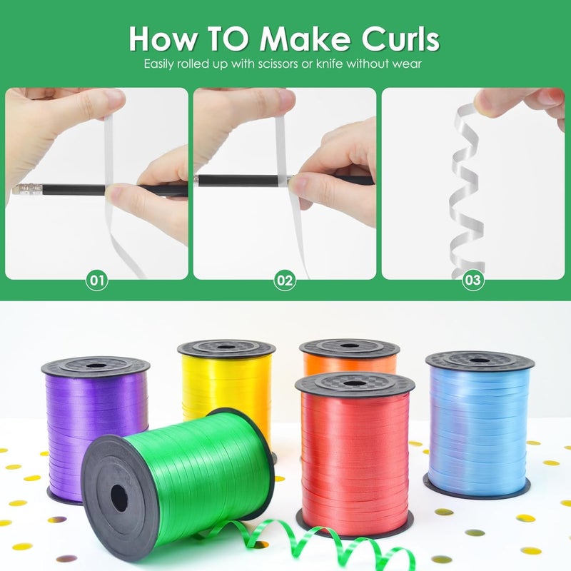 VISPAD Dark Green Curling Ribbon - 500 Yard, Curly, Thin 3/16" Gift Ribbon for Wrapping, Balloons & Floristry - Image 3